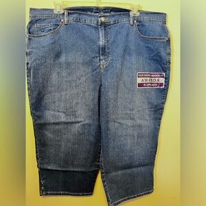 Gloria Vanderbilt Amanda Capri  Denim Jeans Size 24W NWT